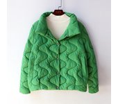 Chaqueta de invierno de moda para mujer, abrigo ligero acolchado de algodón de talla grande M rojo