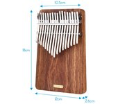 LINGTING K17P Piano de pulgar portátil de 17 teclas Kalimba Mbira Sanza Material de madera maciza con bolsa de almacenamiento