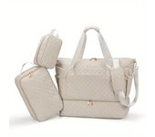 Bolso de mamá de gran capacidad, para deportes de ocio, bolso de pañales, portátil, de un solo hombro, para viajes, con carrito ajustable, bolso de mano negro