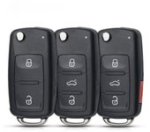 Carcasa para llave remota de coche con 2/3/4 botones para Volkswagen VW Beetle CC GTI Tiguan Golf Jetta Passat Sagitar Polo MK6 para SEAT Skoda Octavia 2