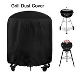 Cubierta redonda para parrilla de barbacoa, cubierta impermeable a prueba de polvo con cordón, diseño de fijación, revestimiento antipenetración de doble costura A