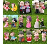 Figuritas de pareja en miniatura, suministros de jardín de hadas, adornos, terrarios de Gnomo, bonsái, accesorios para casa de muñecas, decoración DIY C