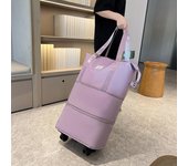 Bolsa de almacenamiento plegable, bolsa con ruedas de gran capacidad, bolsa de tela Oxford con separación de ropa seca y húmeda, bolsa de viaje de negocios unisex azul