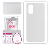 apgo Protective Skin Sticker for the back compatible with Oppo Reno4 Pro 5G, Wrap Film, Foil, Vinyl - Pattern Transparent Carbon