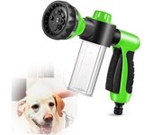 Pulverizador de alta presión, manguera con boquilla, pistola de ducha para perros, 3 modos, ajustable, limpieza de lavado de mascotas, agua de baño, pulverizador de jabón de espuma, herramienta de limpieza para perros azul