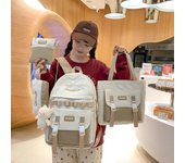 Mochila escolar para estudiantes de secundaria, mochila de gran capacidad para niñas, mochila de viaje, conjunto de mochila escolar caqui