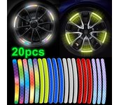 Pegatinas reflectantes para bujes de ruedas de coches y motos con luz láser de colores