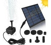 Mini bomba de fuente solar, kit de panel de energía de bomba de agua solar sumergible sin escobillas para circulación de agua de jardín/fuente de estanque (7 V 1,2 W) negro