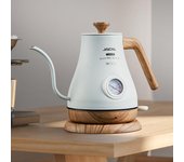 Hervidor de agua eléctrico retro de 110 V/220 V, tetera de boca fina con cuello de cisne de 1,0 l, cafetera manual, hervidor de calentamiento rápido con termómetro