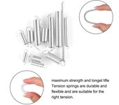 Accesorios de resorte de tensión, bobina de extensión y compresión, metal, acero, surtido con caja de almacenamiento, juego de herramientas de ferretería, resorte silver