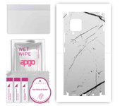 apgo Protective Skin Sticker for the back+sides compatible with Samsung Galaxy A42 5G, Full Wrap Film, Foil, Vinyl - Pattern White Marble