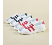 Zapatos casuales para caminar para mujer, zapatillas cómodas de cuero sintético con cordones y plataforma gruesa, zapatillas de tenis antideslizantes, zapatillas para correr transpirables para mujer 35