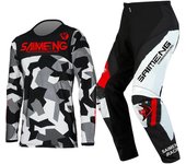Conjunto de equipo de motocross para niños de 4, 5, 6, 7, 8, 9, 10, 11, 12 y 13 años, kit de camiseta y pantalón para niño y niña, traje de carreras todoterreno, enduro, MX y MTB M-22