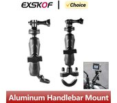 Soporte de aluminio para manillar de motocicleta de 360°, soporte para bicicleta para GoPro Hero 12, 11, 10, 9, 8, Insta360, Osmo Action Camera, accesorios