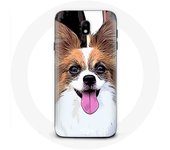 Coque pour Samsung Galaxy S5 Épagneul nain continental papillon Chiot Blanc et marron