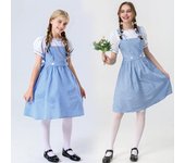 Vestido de cuadros azules para niña, disfraz de Kansas Girl para fiesta de Halloween, disfraz de personaje de película musical de cuento de hadas, disfraz de cosplay para niños S children