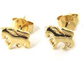 Les Trésors De Lily [M7056] - Boucles Plaqué Or 'Chevaux' doré oro