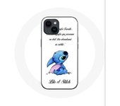 Coque pour Iphone 14 Lilo et Stitch Ohana Citation Blanc - Maniacase