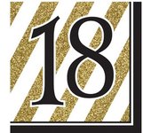 Servilletas Creative Converting Black And Gold Milestone (paquete de 16) 60 oro/negro