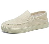 Alpargatas de moda para hombre, zapatillas de lona planas transpirables, zapatos para caminar de verano, mocasines casuales para hombre, zapatos de lino, cómodos y ligeros 39 gris