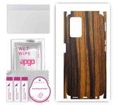 apgo Protective Skin Sticker for the back+sides compatible with Oppo A76, Full Wrap Film, Foil, Vinyl - Pattern Tigerwood