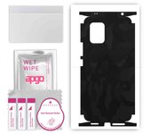 apgo Protective Skin Sticker for the back+sides compatible with Xiaomi Mi 10 Lite 5G, Full Wrap Film, Foil, Vinyl - Pattern Black Camo