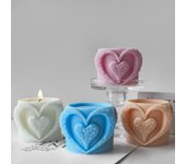 Molde de silicona para porta joyas con forma de corazón, ecológico, multiusos, de resina de silicona, para decoración de San Valentín. blanco