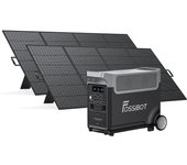 FOSSiBOT portátil 3600W(Pico 7200W) Central eléctrica con función UPS, generador solar de 3840 Wh, cargador de banco de energía con 2 paneles solares de 420 W