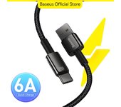 Cable USB tipo C Baseus de 100 W para Samsung Pro, cable de carga rápida USB-C, cable de datos para Huawei P30, Realme, OnePlus, Poco F3 USB to Type-C, 1m negro