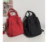 Mochila de lona, mochila de viaje vintage, mochila de estudiante de color sólido, mochila estética hippie Y2K para mujeres y niñas