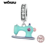WOSTU-Colgante de cuentas para máquina de coser, de Plata de Ley 925, colorido, compatible con Pulsera Original, collar, joyería 925 silver