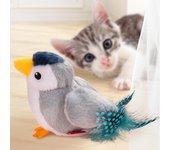 Juguete con sonido para mascotas, alivia el aburrimiento y el placer personal, divertido juguete de peluche con forma de palo para gatos, pájaro cantor. 8*12*8.5cm