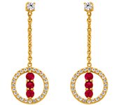 Altesse [P0612] - Boucles plaqué or 'Scarlett' rubis blanc doré oro