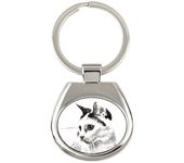 Japanese Bobtail Cat - keychain with a cat, keychain with a print, personalized pendant from the Art-Dog brand plata
