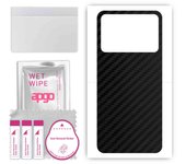 apgo Protective Skin Sticker for the back compatible with Realme Narzo 50I Prime, Wrap Film, Foil, Vinyl - Pattern Carbon Black