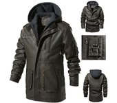 Chaquetas de cuero para hombres Invierno Casual Motocicleta PU Chaqueta de pu Biker Abrigos de cuero European Windbreaker Chaqueta de cuero genuino US 2XL