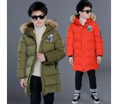 Chaqueta acolchada y gruesa de invierno para niños, holgada, informal, cálida, de longitud media 150 negro