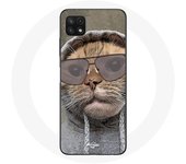 Coque pour Samsung Galaxy A22 5G Chat avec une capuche photo drole Animaux