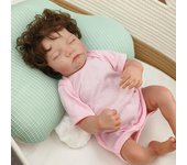 Muñeca de vinilo de silicona de cuerpo completo de 48 cm, muñeca bebé pintada con cabello enraizado para regalo de Navidad para niños, muñeca Reborn de juguete 48cm