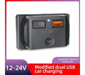Cargador de coche de 12V para Camping, barco, autocaravana, cargador de caravana, salida 4.8A 3.1A, puertos USB duales, Panel de toma de carga, accesorios universales para el hogar y el coche 3.1A USB + USB