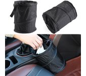 Cubo de basura para coche, plegable, en espiral, portátil, de alta calidad, de tela Oxford, práctico negro