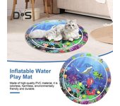 Tapete de juego sensorial acuático, juguetes interactivos para gatos, tapete de juego autónomo con patrones de animales marinos, juguete inflable lleno de agua para mascotas, para piscinas y playas E