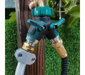 Divisor de manguera de aleación de zinc tipo Y, doble vía, una división, dos grifos, junta desviadora, rosca interna, desviador de agua, accesorios de jardín