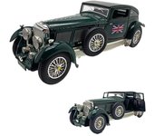 Modelo de coche clásico Bentley 8L de los años 30, escala 1/28, con sonido y luz, modelo antiguo, vehículos de juego, decoración de juguetes 1/28-Size:17.3*5.6*6.3cm verde