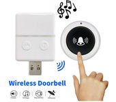Timbre electrónico inalámbrico USB Plug and Play de 5 V, receptor de timbre de puerta inteligente con transmisor, distancia de 150 m, 30 timbres inteligentes para el hogar con música