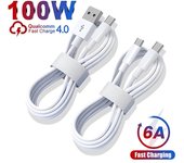 Cable USB tipo C de 100 W para Samsung S23 S22 Ultra Huawei P30 Pro Xiaomi Redmi Oneplus 6A Cable de carga rápida Accesorios 1M