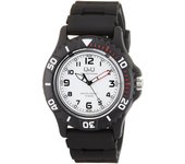[Citizen Q&Q] Reloj Cue and Cue analógico solar resistente al agua hasta 10 ATM con correa de uretano E02A-002VK para hombre, color negro