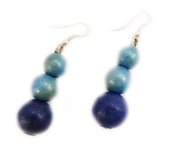 Les Trésors De Lily [L5189] - Pendientes 'Amazonia' de madera azul azul