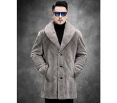Abrigo de piel sintética para hombre, abrigo de piel de visón de longitud media, calidez de invierno, chaqueta informal, cortavientos grande 6XL