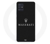 Coque Maniacase pour Samsung Galaxy A51 5g maserati blanc fond carbonne